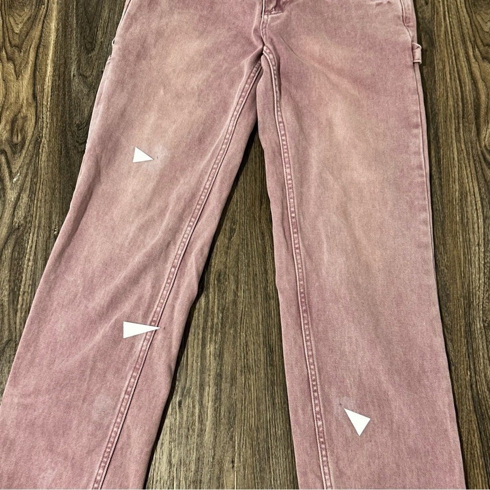 GUESS Originals Mid-Rise Women’s Overdye Slouchy Carpenter Pink Wash Jeans - Picture 14 of 16
